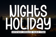 Nights Holiday | Script Font, a Script Font by Scratchones (Thumbnail 1 of 8)