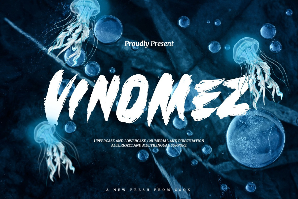 Vinomez - Graffiti Brush Font, a Font by Dhabee (Photo 1 of 15)