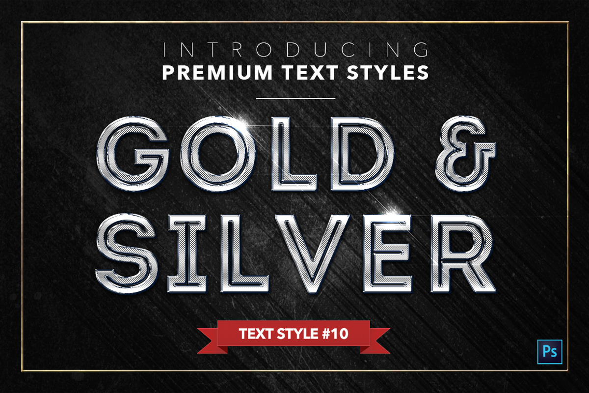 Gold & Silver #2 - 20 Text Styles, a Layer Style Add-On by Jonas Stensgaard (Photo 11 of 23)