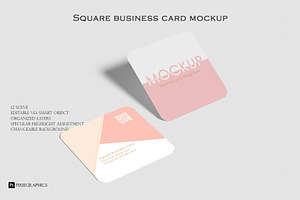 Square Business Card Mock-up