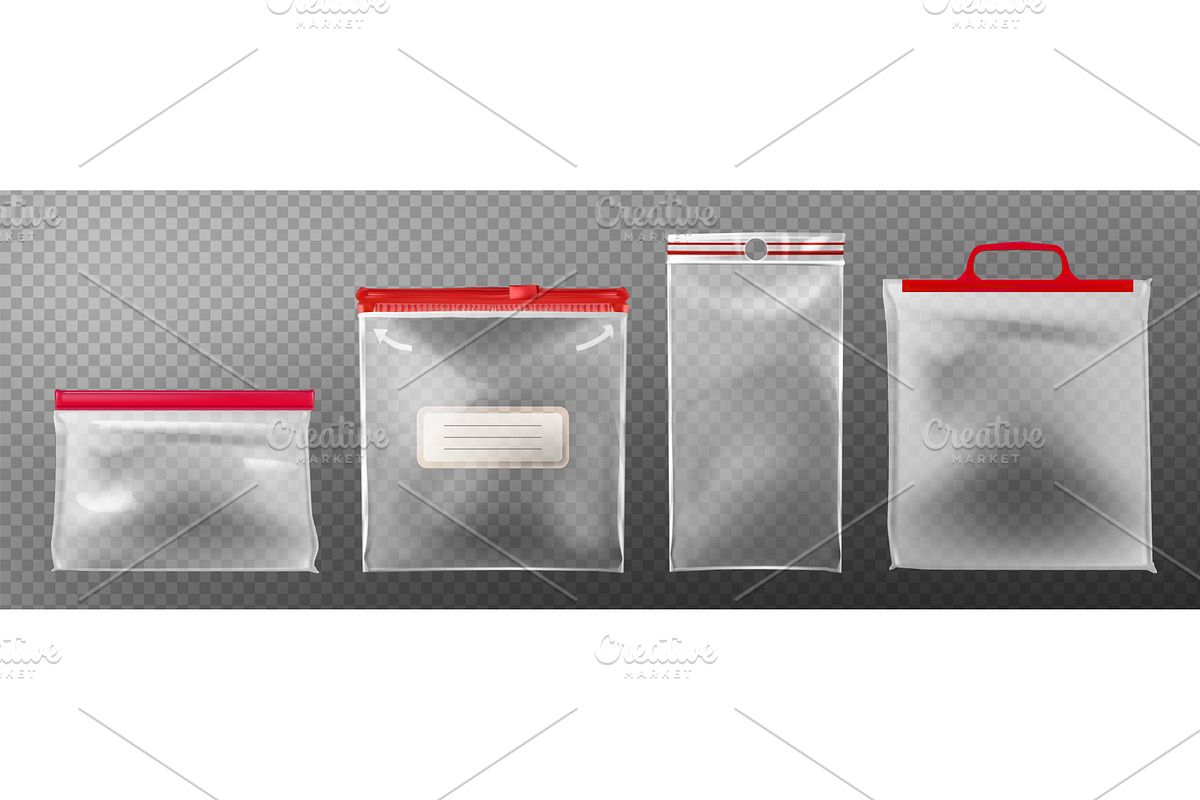 Set of plastic zip bags on, a Food Illustration by art PVP - market
