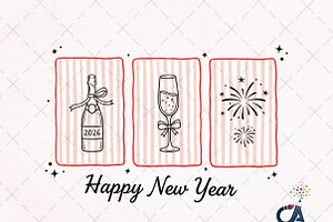 Coquette Happy New Year 2026, an Illustration by Creative Art