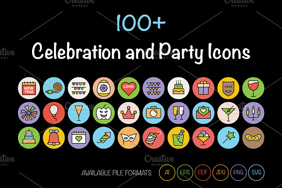 100 Celebration And Party Icons