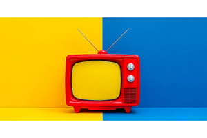 A classic red television with an, a Technology Photo by ZinetroN