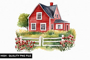 Watercolor House Clipart Bundle, an Illustration by crative8112 (Thumbnail 7 of 9)