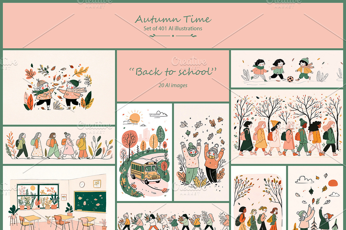 Autumn Time 3- 401 AI illustrations, a Seasonal Illustration by Pundateam (Photo 6 of 12)
