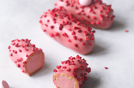 Pink Eclair with Raspberry Cream