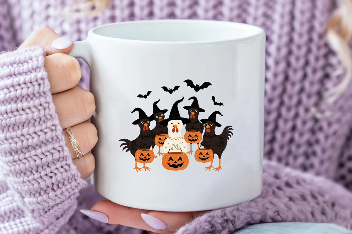 Trick or Treat Chicken PNG, Funny Fa, an Illustration by Daily.Designs (Photo 4 of 5)