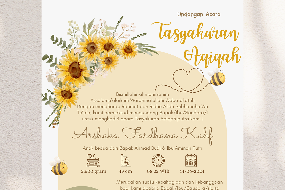 Sunflower Bear Canva Template, an Invitation Template by Blooming Daisy (Photo 4 of 4)