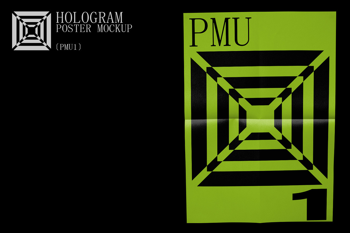 Hologram Poster Mockup (PMU1), an Advertising Mockup by Glue Lab (Photo 1 of 2)