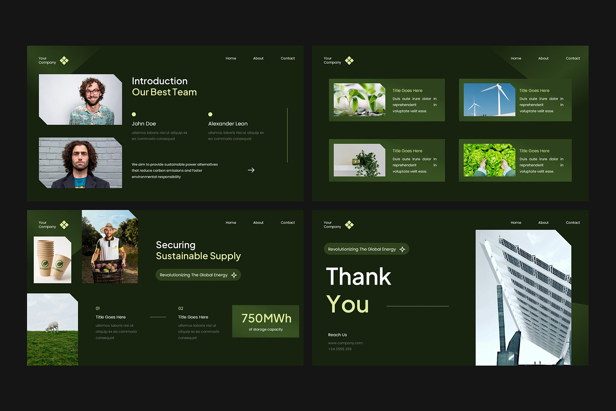 Minimalist Green Energy Company Deck, a Presentation Template by Eklip Studio (Photo 3 of 6)