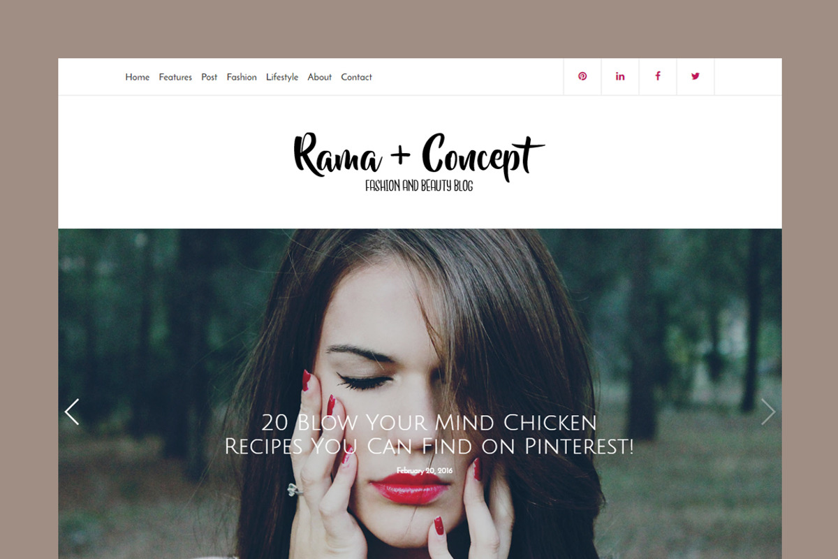 Rama Modern Blog WordPress Theme, a WordPress Template by ThemeBone (Photo 1 of 5)