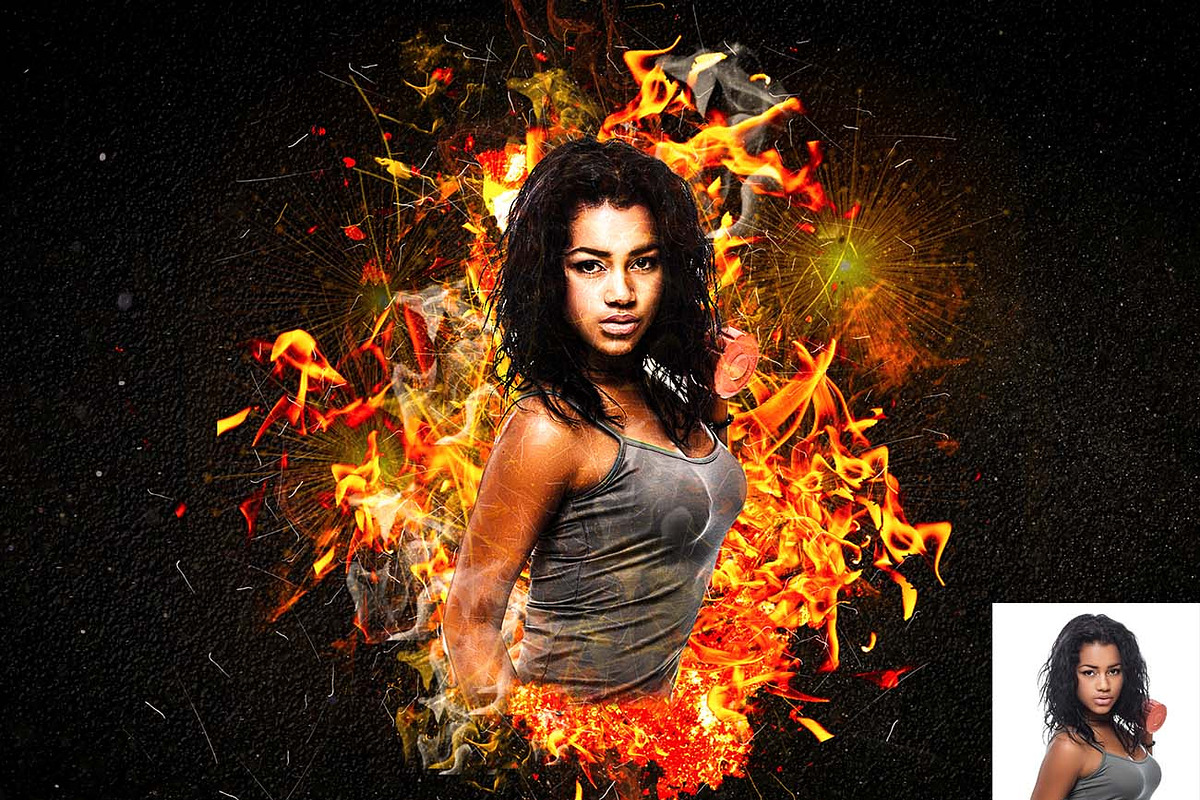 Fire & Sparks Photoshop Action, an Action Add-On by Studio Retouch (Photo 5 of 14)