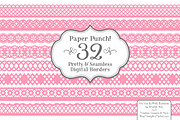 Pink Lace Borders Clipart & Vectors, an Illustration by Amanda Ilkov (Thumbnail 1 of 5)