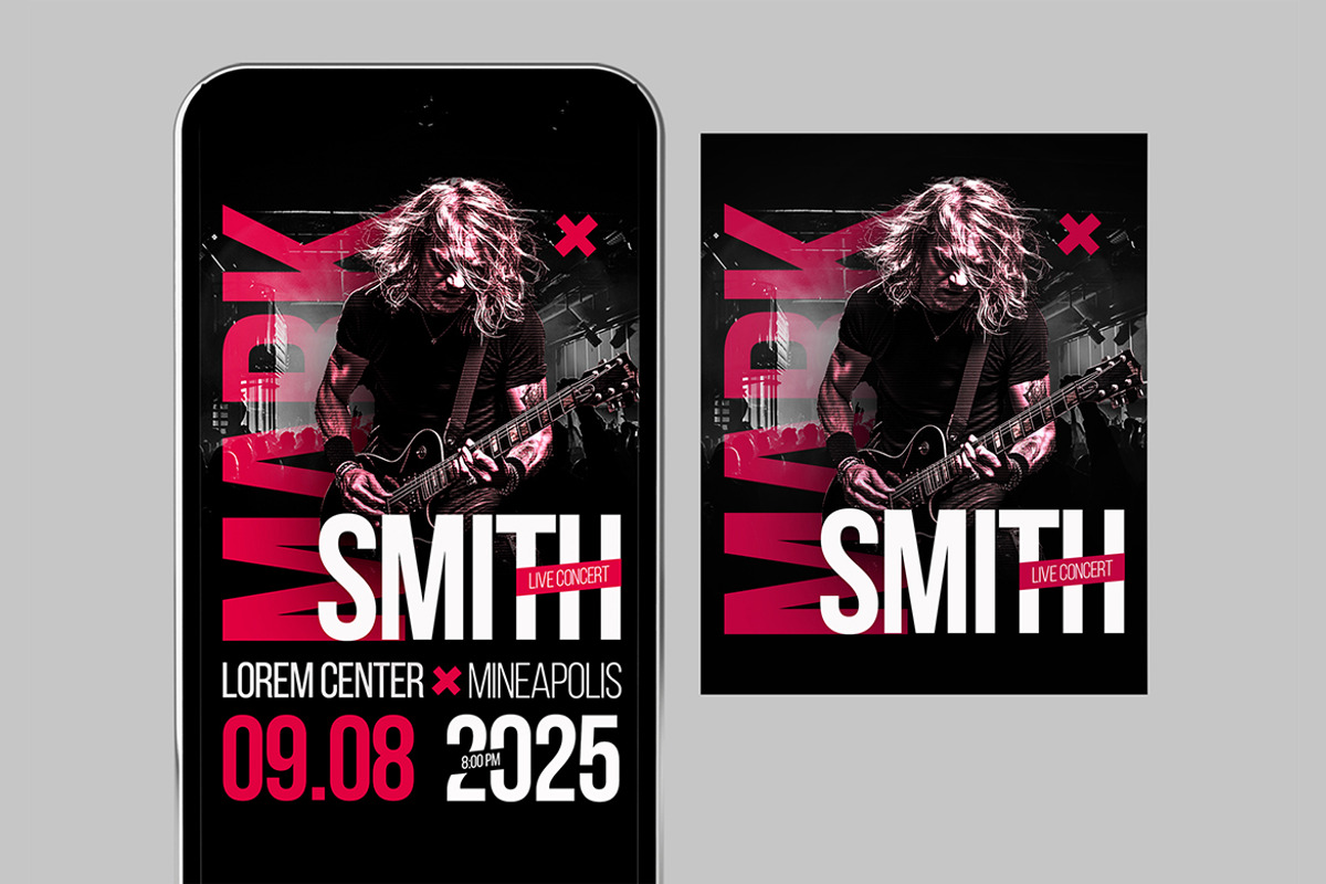 Rock Concert Poster And Social Media, a Social Media Template by McLittle Stock (Photo 3 of 3)
