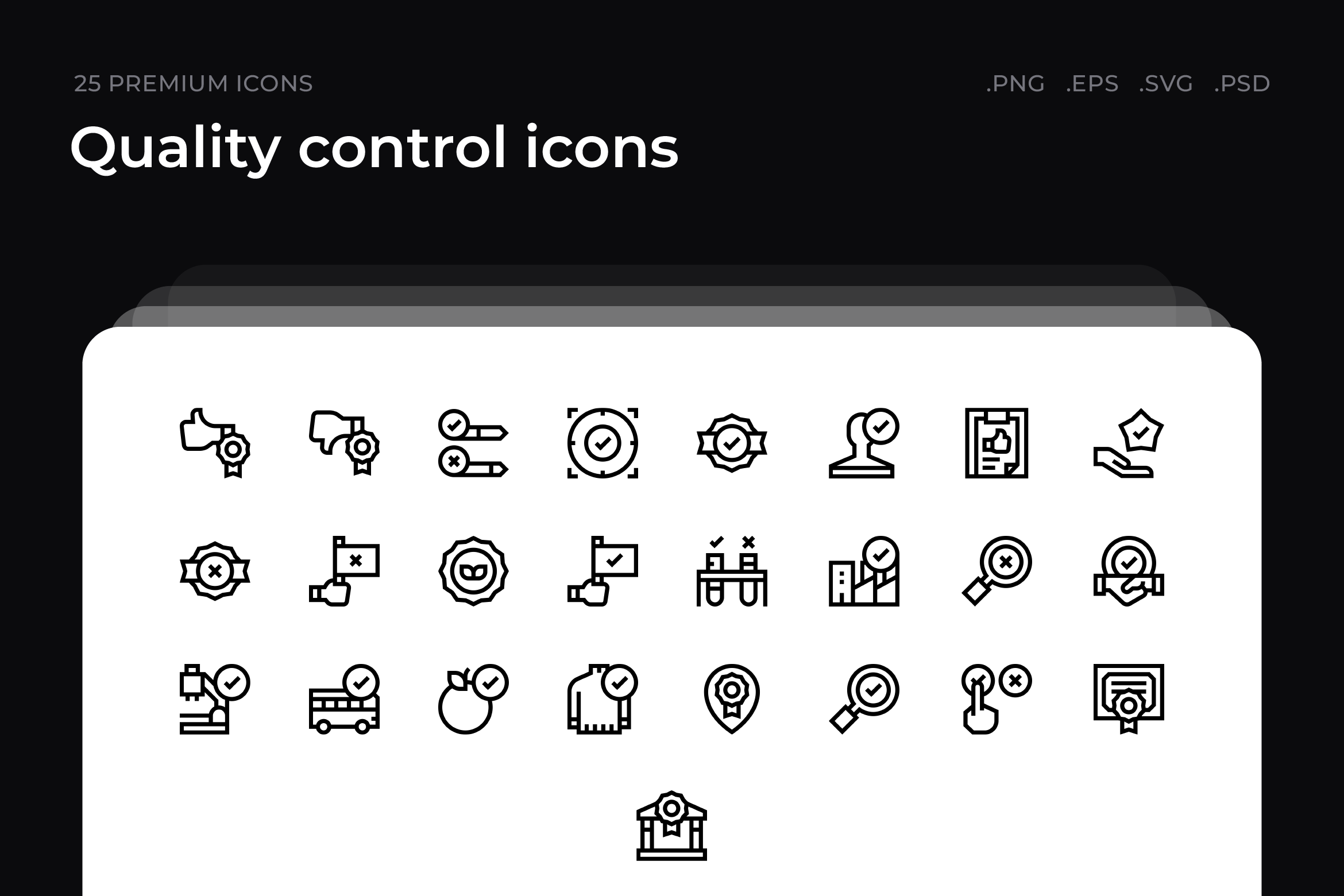 Quality control icons, an Outline Icon by Wencory