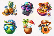 Summer Fruit Watercolor Clipart, an Illustration by CreationArt (Thumbnail 8 of 9)