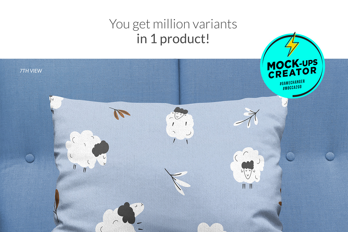 Cotton Pillows 12x Mockups, a Print Template by Mocca Mockups Store (Photo 6 of 7)