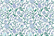 Blue Green Ditsy Boho Floral Pattern, a Pattern Graphic by Mieken Petra Designs (Thumbnail 4 of 4)
