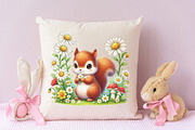Spring squirrel garden clipart, an Illustration by RobertsArt (Thumbnail 5 of 7)