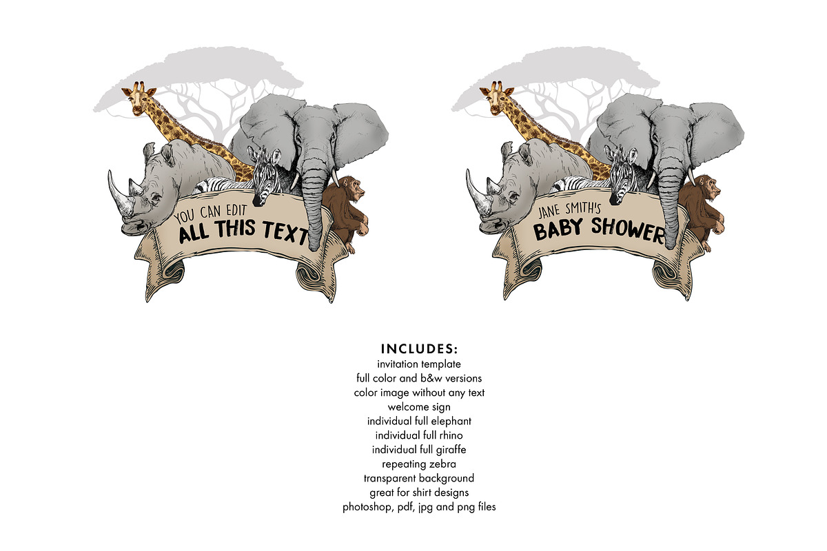 Safari Party Set, an Animal Illustration by Nancy Ingersoll (Photo 8 of 8)
