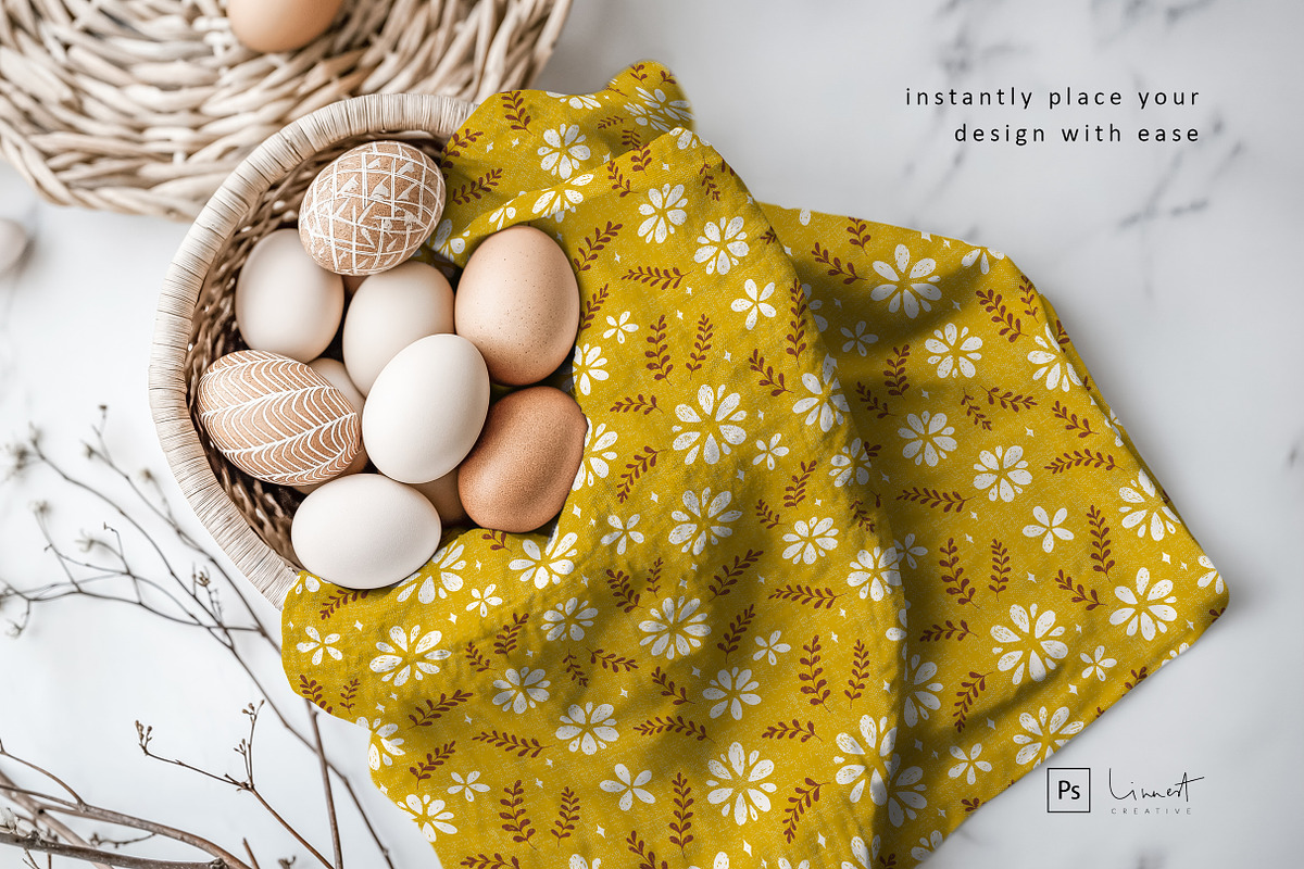 Easter Tea Towel Mockup, a Household Mockup by LinnestCreative (Photo 3 of 4)