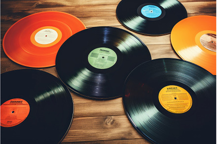 Vinyl records and paper covers on, an Arts & Entertainment Photo by Ylivdesign