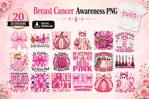 Breast Cancer PNG Sublimation Bundle, a Person Illustration by Libby Wishes