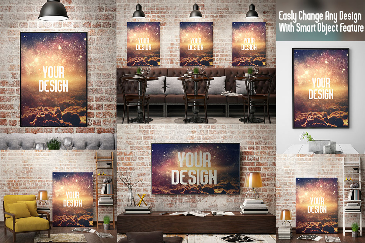 Canvas Poster Mock Up V3, a Print Template by Pixel Place (Photo 3 of 6)