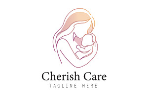 Cherish Care Mother Baby Love Logo, a Branding & Logo Template by Walldecorated
