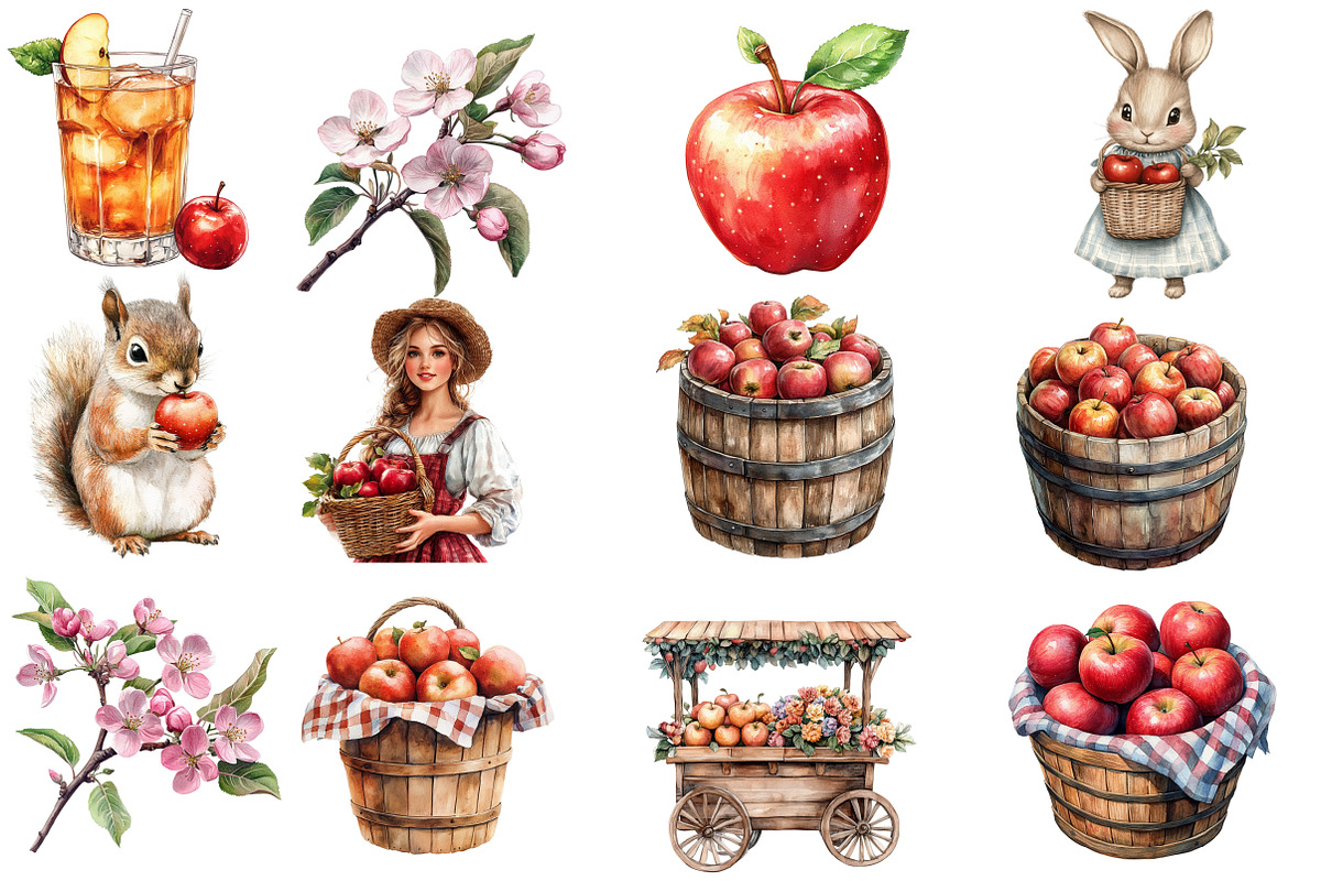 Apple Farm Watercolor, an Illustration by Designworld (Photo 4 of 5)