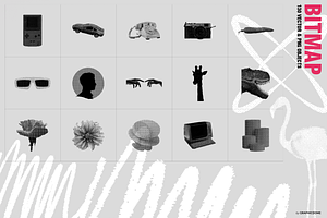 130 Dither Bitmap Vector & PNG Set