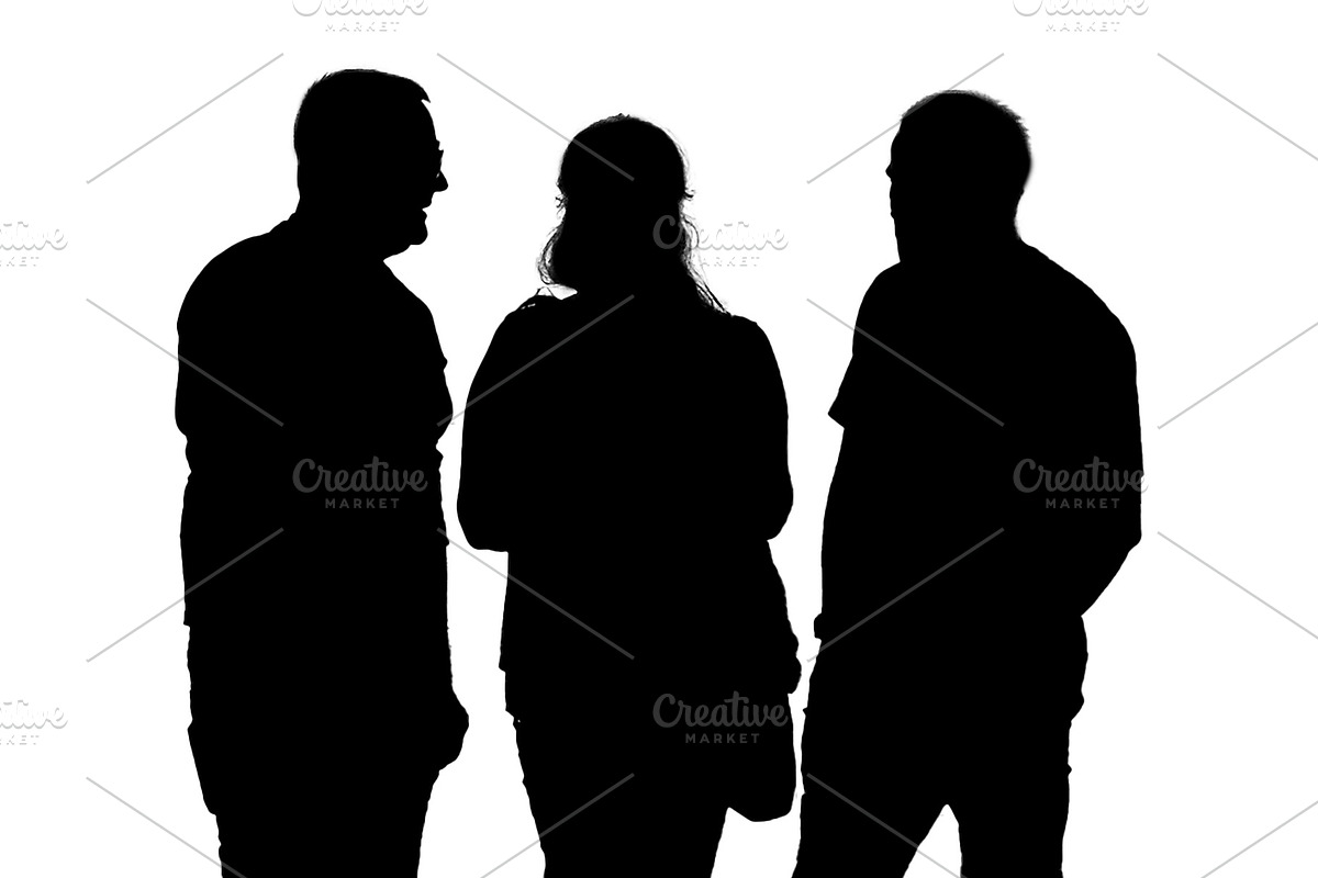 Three adult people rear view isolated graphic, a Person Illustration by DanFLCreativo