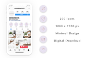 200 Instagram Story Highlight Icons, a Social Media Template by Blog&Glow (Thumbnail 4 of 4)