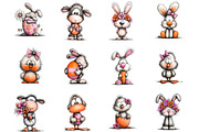 Whimsical Baby Easter Animals Clip, an Illustration by Designking (Thumbnail 2 of 5)
