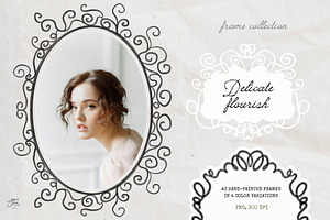 Delicate Flourish Frame Collection, an Object Graphic by PaperJamLab