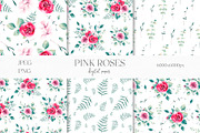 Watercolor Pink Roses Collection, an Illustration by YuliyaArtGarden (Thumbnail 7 of 10)