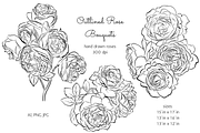 Outlined Rose Bouquets, an Object Graphic by VictoriaKStudio (Thumbnail 1 of 4)