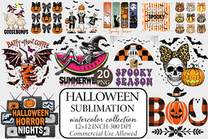 Halloween Sublimation Designs Bundle, an Illustration by Libby Wishes