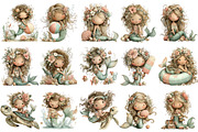 Whimsical Summer Mermaid Clipart, an Illustration by OK Design (Thumbnail 3 of 6)