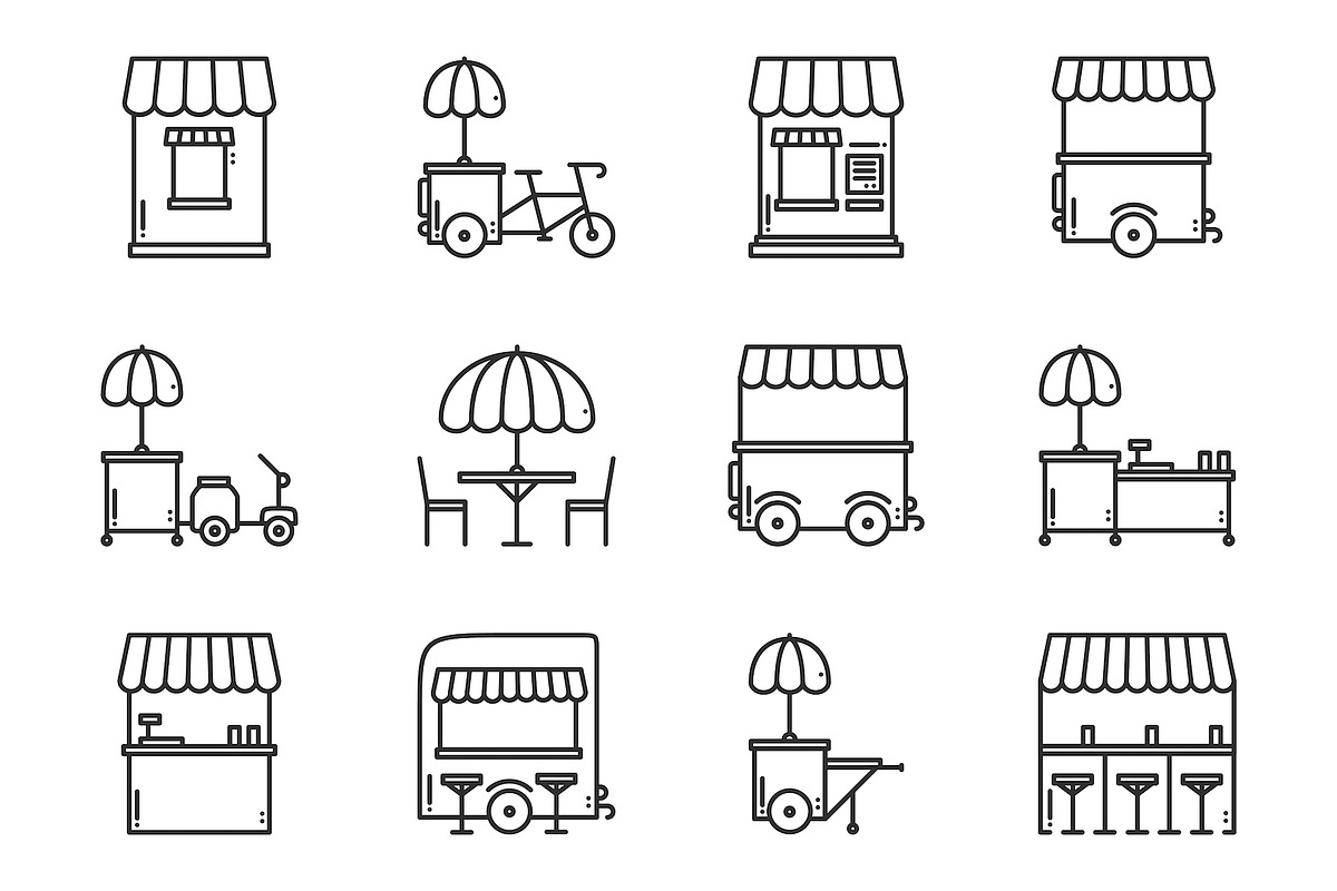Street food retail. Food truck., an Object Graphic by Krolja