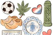 Watercolor Dutch Clipart PNG Holland, a Decorative Illustration by Lenninator Digital (Thumbnail 6 of 8)