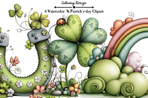 Watercolor St Patrick’s-day Clipart, an Illustration by GatewayDesign