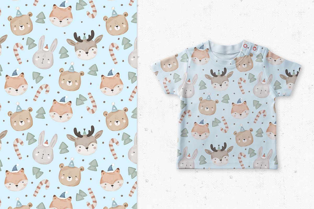 Christmas Animals, a Pattern Graphic by AnnieArt (Photo 4 of 5)