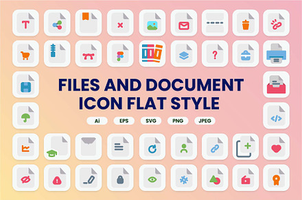 Files and Document Icon Flat Style, an Icon by Pillow Leaf