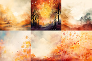 Watercolor Autumn Backgrounds 30JPG, a Background Graphic by MuzaArtStudio (Thumbnail 3 of 4)