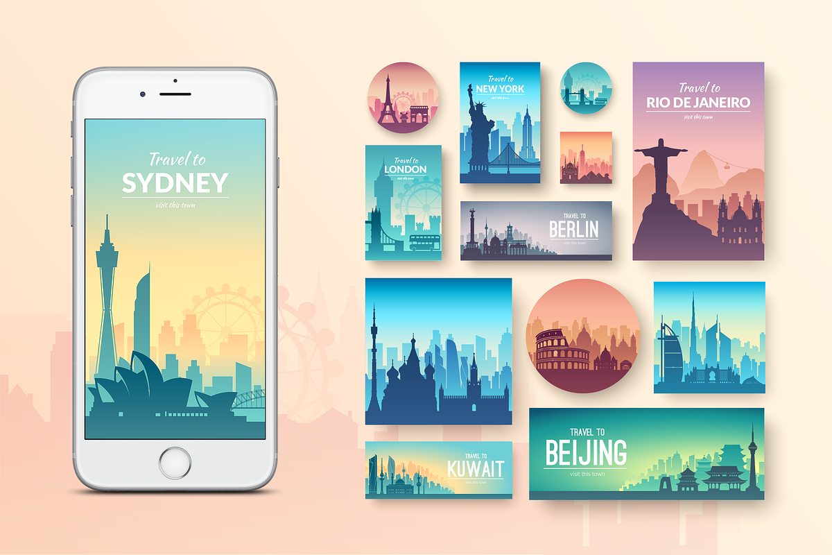 Famous Cities Landscape Collection, an Illustration by Chuhastock (Photo 15 of 15)