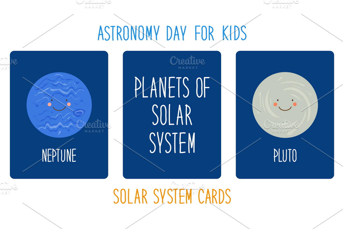 Cartoon characters of planets, an Education Illustration by C Design Studio
