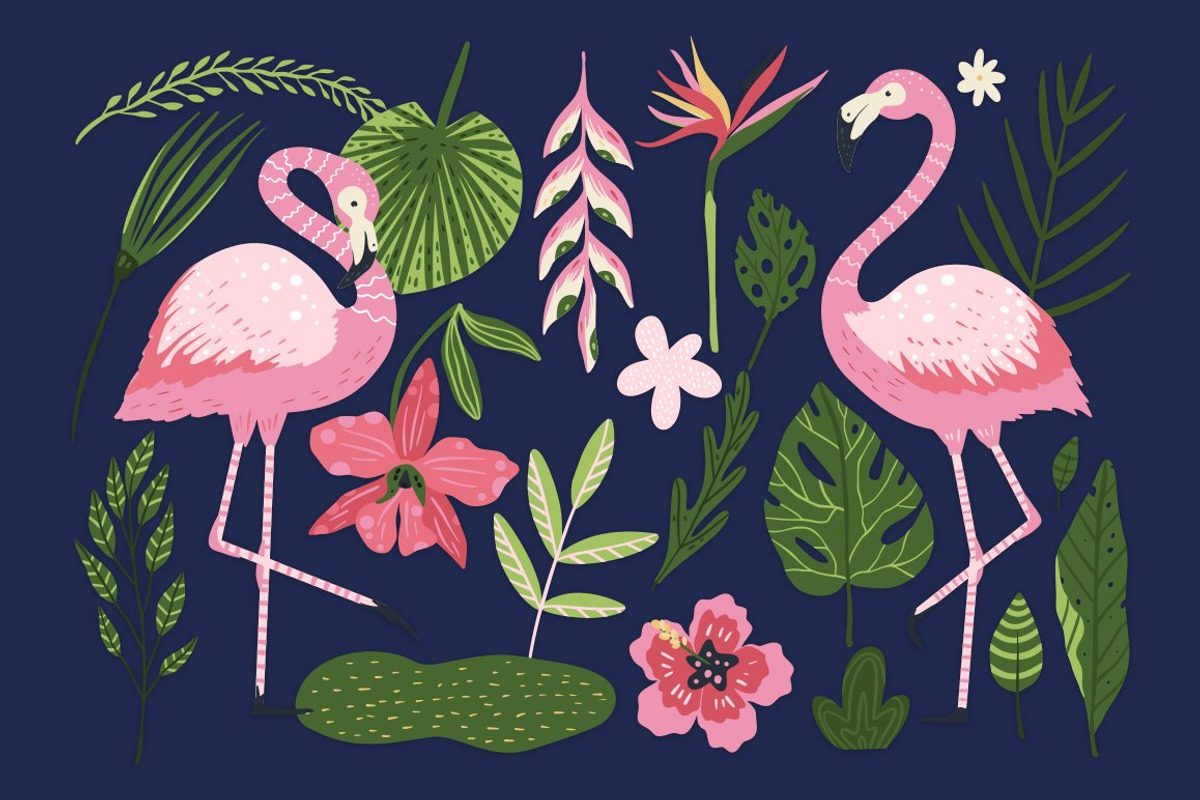Flamingo Gardens illustration bundle, an Animal Illustration by Red Ink (Photo 10 of 12)
