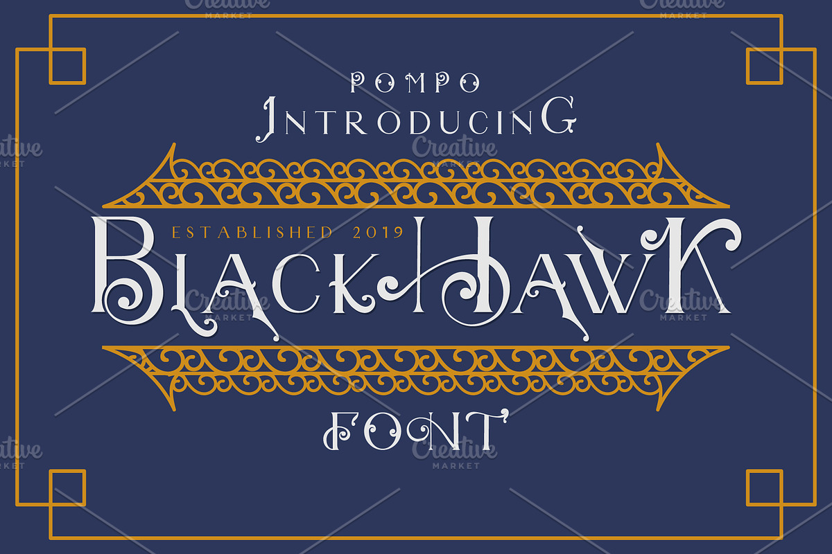 Black Hawk Font + Extra Ornaments ^^